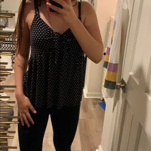 polka dot flowy tank